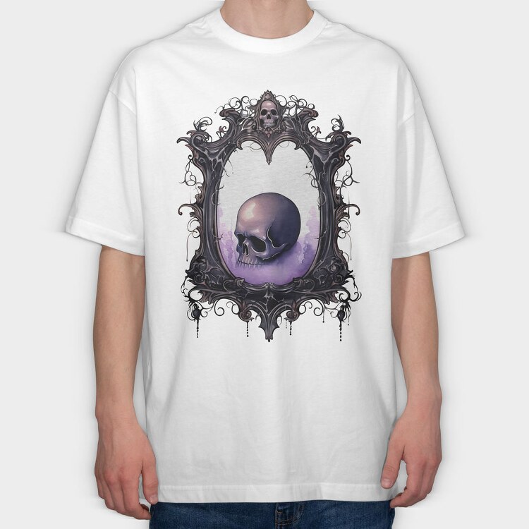 Skull Frame Gothic, Tricou Oversize Barbati (Unisex)