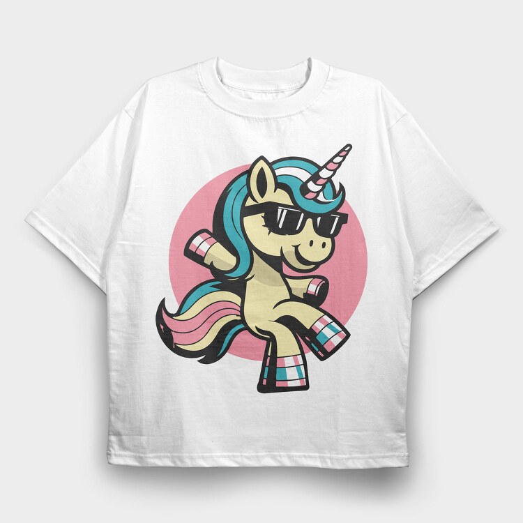 Cool Unicorn, Tricou Oversize Barbati (Unisex)