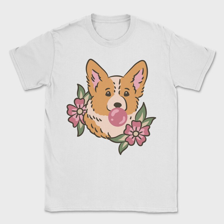 Corgi Bubblegum, Tricou Barbati (Unisex)