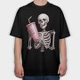 Skeleton Drink Sip, Tricou Oversize Barbati (Unisex)