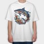 Shark Floral Glow, Tricou Oversize Barbati (Unisex)
