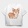 Corgi Cutie, Tricou Oversize Barbati (Unisex)