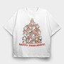 Corgi Dog Christmas Tree Corgies, Tricou Oversize Barbati (Unisex)