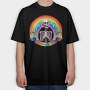 Skeleton Rainbow Fun, Tricou Oversize Barbati (Unisex)