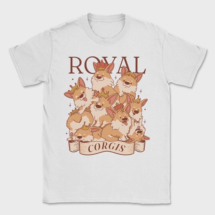 Corgi Dogs With Crowns Royal, Tricou Barbati (Unisex)