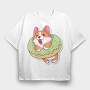 Corgi Donut Joy, Tricou Oversize Barbati (Unisex)