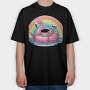 Skeleton Floaty Rainbow, Tricou Oversize Barbati (Unisex)