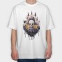 Skull Roses Candles, Tricou Oversize Barbati (Unisex)