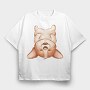 Corgi Howl, Tricou Oversize Barbati (Unisex)
