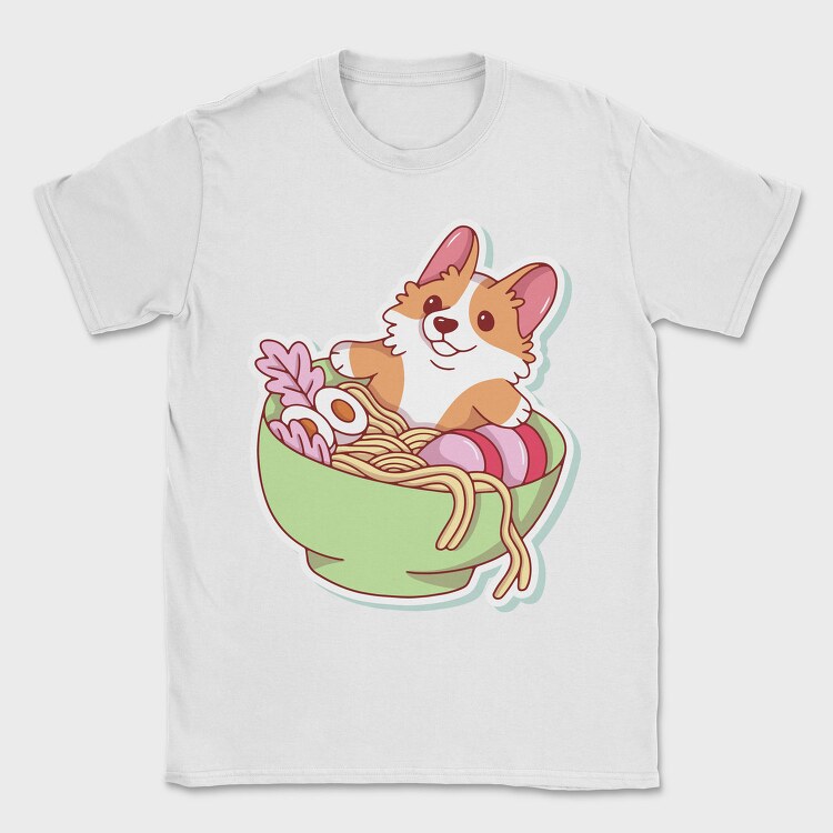 Corgi Noodle Bowl, Tricou Barbati (Unisex)