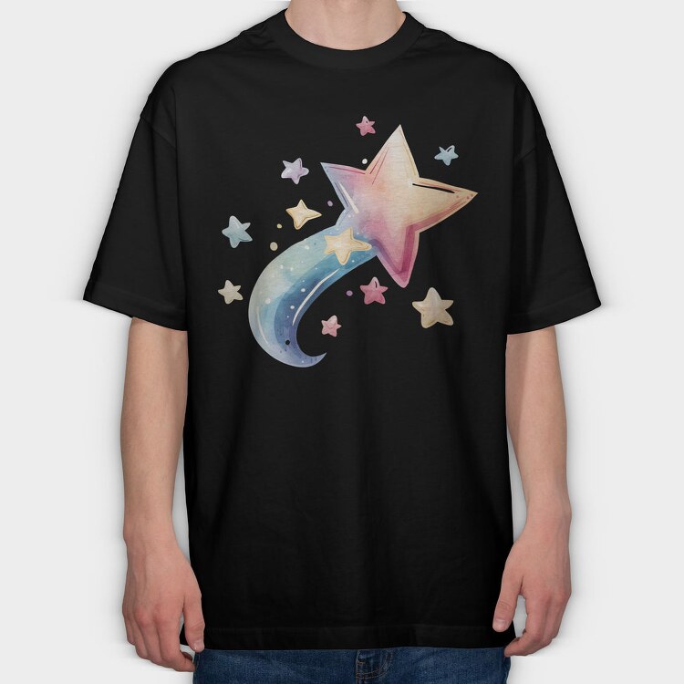 Shooting Star Clipart, Tricou Oversize Barbati (Unisex)