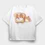 Corgi Toast Slice, Tricou Oversize Barbati (Unisex)