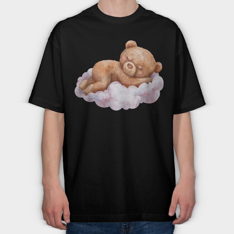 Sleepy Bear Cloud, Tricou Oversize Barbati (Unisex)