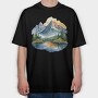 Serenity Snow Peaks, Tricou Oversize Barbati (Unisex)