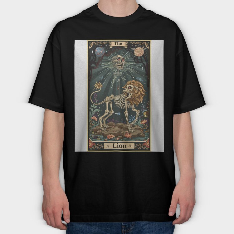Skeleton Lion 98070343, Tricou Oversize Barbati (Unisex)