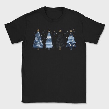 Serenity Trees Navy, Tricou Barbati (Unisex)