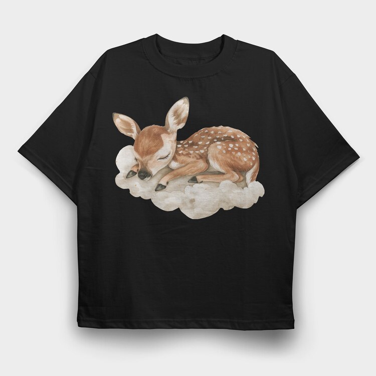 Sleepy Fawn Cloud, Tricou Oversize Barbati (Unisex)