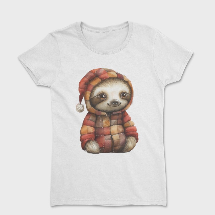 Sloth Christmas Patchwork, Tricou Femei