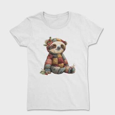 Sloth Patchwork Santa, Tricou Femei