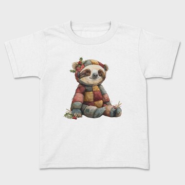 Sloth Patchwork Santa, Tricou Copii