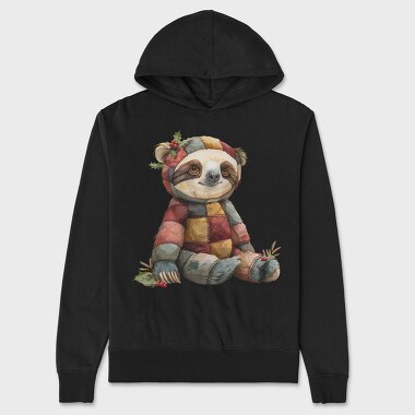 Sloth Patchwork Santa, Hanorac Oversize Barbati (Unisex)
