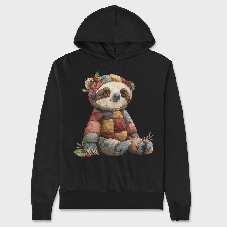 Sloth Patchwork Santa, Hanorac Oversize Barbati (Unisex)