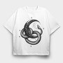 Snake Moon Stars, Tricou Oversize Barbati (Unisex)