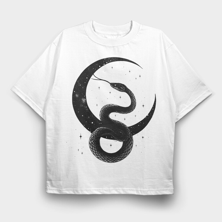 Snake Stars Night, Tricou Oversize Barbati (Unisex)