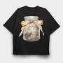 Snow Glass Jar, Tricou Oversize Barbati (Unisex)