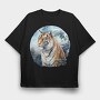 Snow Tiger Moon, Tricou Oversize Barbati (Unisex)