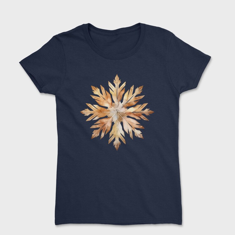 Snowflake Leaves Brown, Tricou Femei