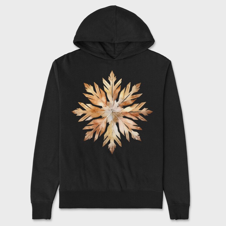 Snowflake Leaves Brown, Hanorac Oversize Barbati (Unisex)