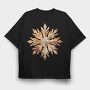 Snowflake Leaves Brown, Tricou Oversize Barbati (Unisex)