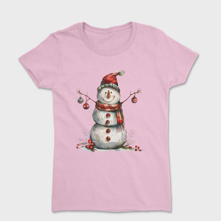Snowman Christmas Balls, Tricou Femei