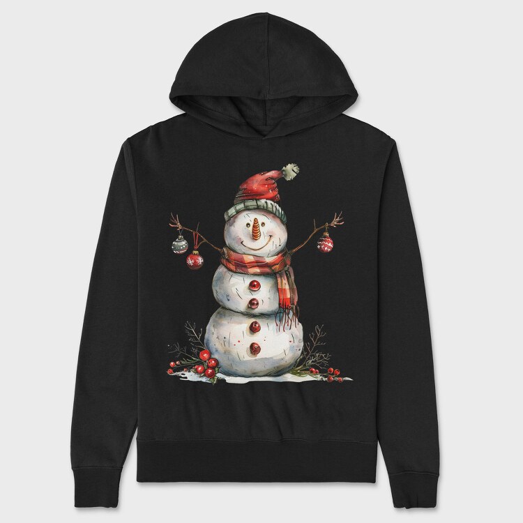 Snowman Christmas Balls, Hanorac Oversize Barbati (Unisex)