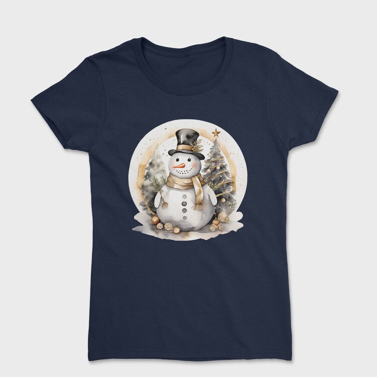 Snowman Christmas Circle, Tricou Femei