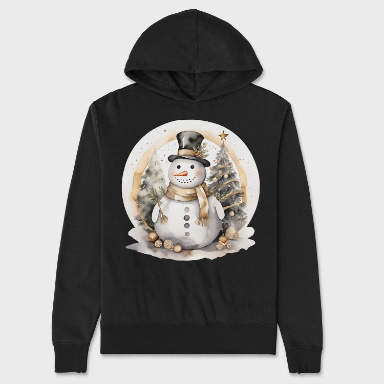 Snowman Christmas Circle, Hanorac Oversize Barbati (Unisex)