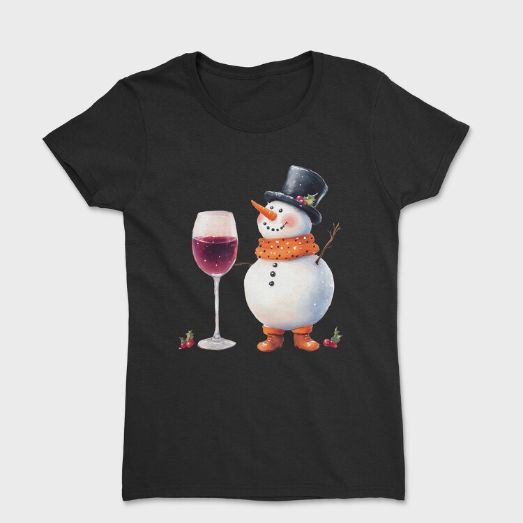 Snowman Christmas Drink, Tricou Femei