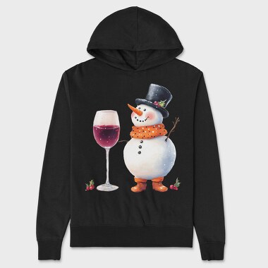 Snowman Christmas Drink, Hanorac Oversize Barbati (Unisex)