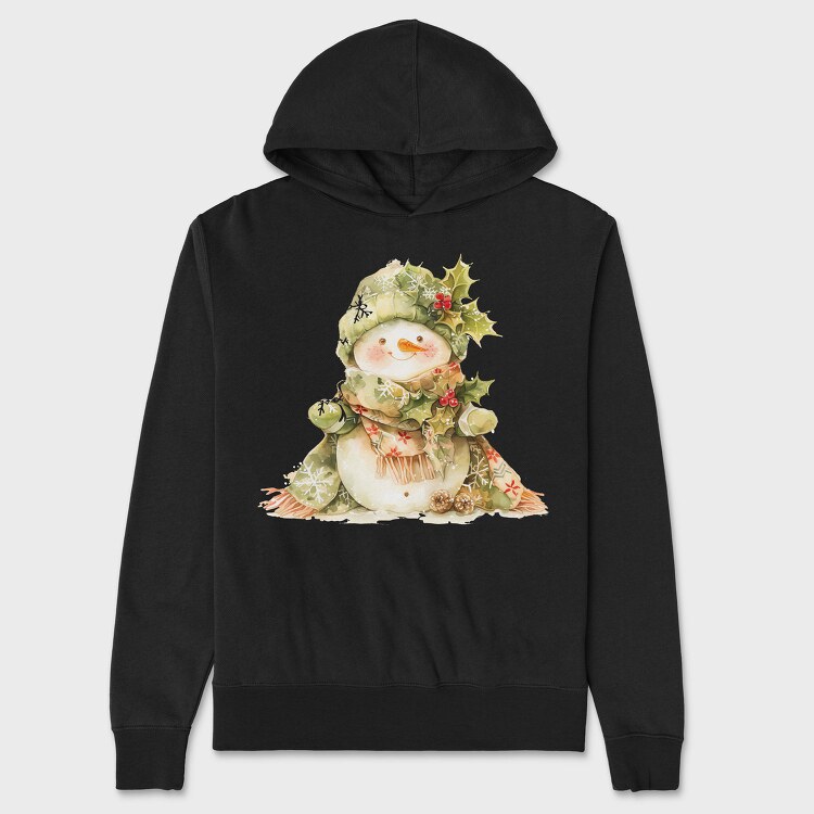 Snowman Christmas Holly, Hanorac Oversize Barbati (Unisex)