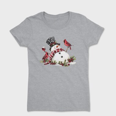 Snowman Christmas Wine, Tricou Femei