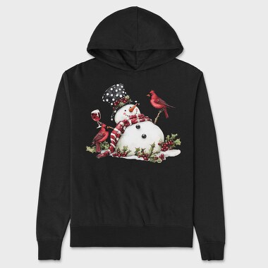 Snowman Christmas Wine, Hanorac Oversize Barbati (Unisex)