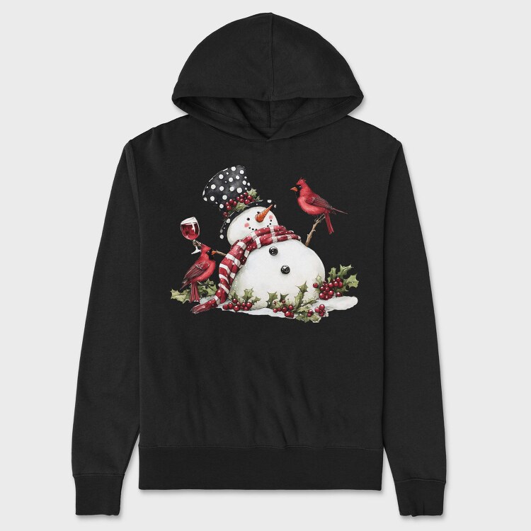 Snowman Christmas Wine, Hanorac Oversize Barbati (Unisex)