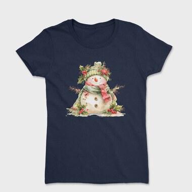 Snowman Christmas Wreath, Tricou Femei
