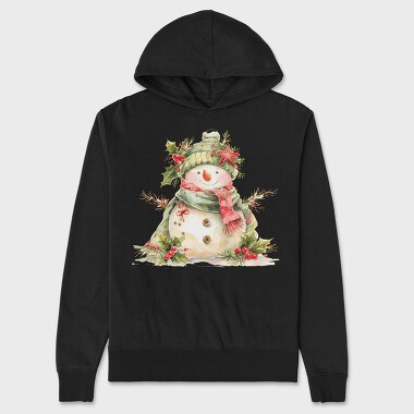 Snowman Christmas Wreath, Hanorac Oversize Barbati (Unisex)