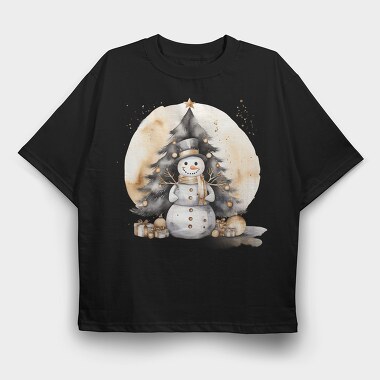Snowman Circle 100760329, Tricou Oversize Barbati (Unisex)