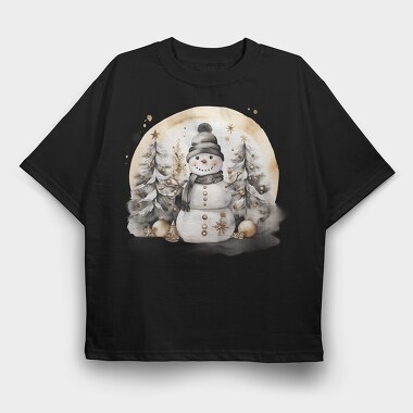 Snowman Circle, Tricou Oversize Barbati (Unisex)