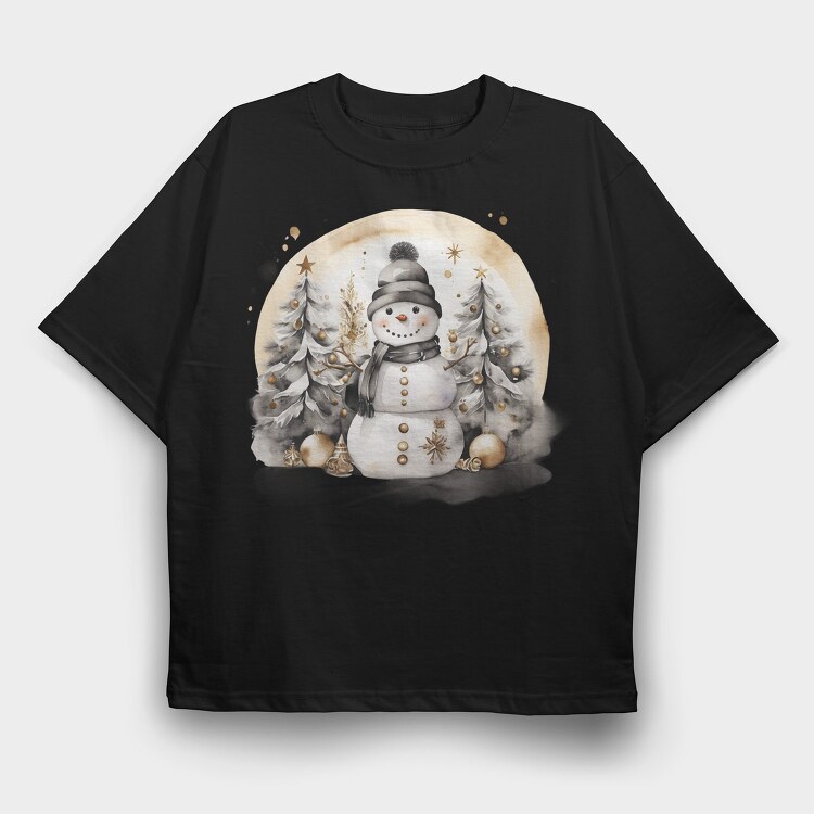 Snowman Circle, Tricou Oversize Barbati (Unisex)