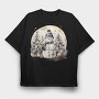 Snowman Circle, Tricou Oversize Barbati (Unisex)