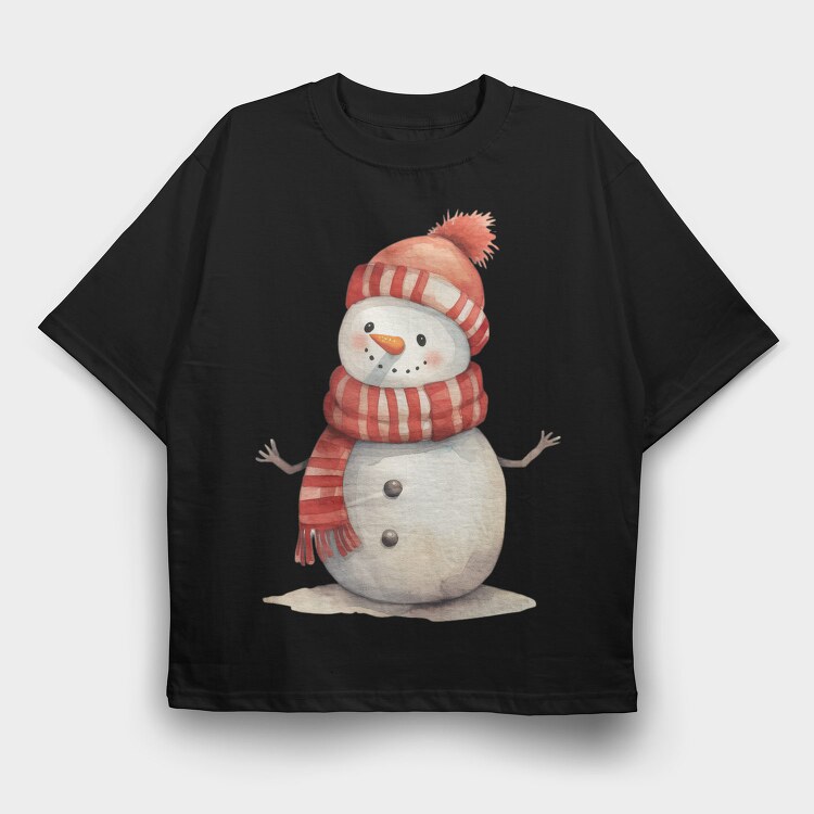 Snowman Ear Flaps, Tricou Oversize Barbati (Unisex)